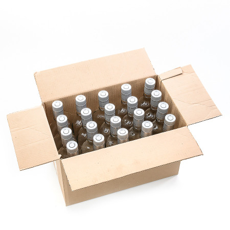 20 бутылок "Фляжка" 0,5 л с пробками гуала в коробке в Кургане